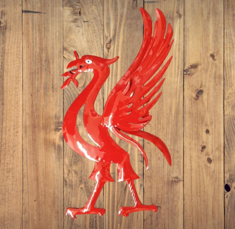 Hand Crafted Metal Liver Bird in Red
